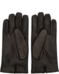 Gucci Black Leather Dragon Gloves