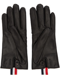 Thom Browne Black Leather Gloves