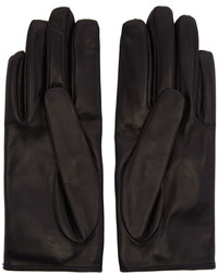 Gucci Black Leather Heart Bow Gloves