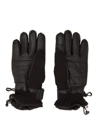 Moncler Grenoble Black Leather Palm Gloves