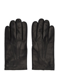 Paul Smith Black Leather Plain Gloves