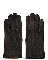 Paul Smith Black Leather Signature Stripe Piping Gloves