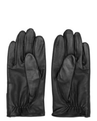 Mastermind World Black Leather Skull Gloves