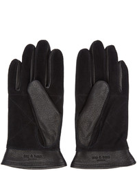 rag & bone Black Leather Windsor Gloves