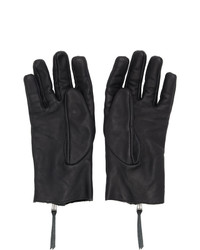 The Viridi-anne Black Leather Zip Up Gloves
