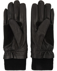 AMI Alexandre Mattiussi Black Rib Cuff Gloves