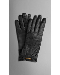 Burberry Brogue Detail Nappa Leather Gloves