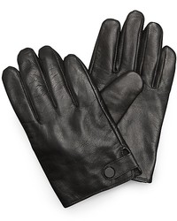 Calvin Klein Button Snap Tab Leather Gloves, $78 | Calvin Klein | Lookastic