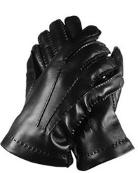 Forzieri Cashmere Lined Black Italian Leather Gloves