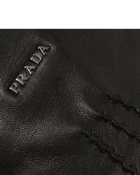Prada Cashmere Lined Leather Gloves
