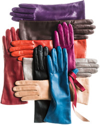Portolano Cashmere Lined Leather Gloves Black
