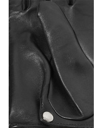 Causse Gantier Patent Leather Trimmed Fringed Leather Gloves