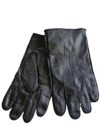 Chaps Black Leather Gloves With Decorative Stitching Acrylic Lining