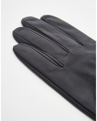 Asos Collection Plain Leather Gloves With Touch Screen