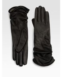 Saks Fifth Avenue Collection Ruched Leather Gloves