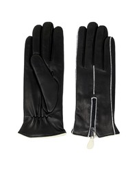 NICOLETTA ROSI Contrast Stitch Lambskin Leather Gloves