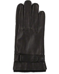 Mackage Dario F4 Black Leather Gloves With Touchscreen Inset