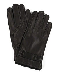 Mackage Dario F4 Black Leather Gloves With Touchscreen Inset