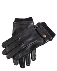 Dents Strap And Roller Leather Gloves Black