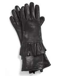 Echo Peplum Leather Gloves Black Small