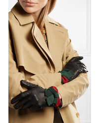 Gucci Ed Textured Leather Gloves