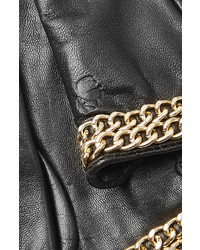 Karl Lagerfeld Embellished Fingerless Leather Gloves
