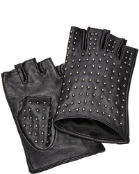 Karl Lagerfeld Embellished Fingerless Leather Gloves