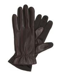 Fownes Brothers Tech Fingertip Leather Gloves Black Smallmedium
