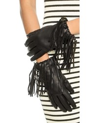 Carolina Amato Fringe Leather Gloves