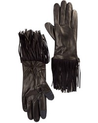 Rebecca Minkoff Genuine Goat Leather Double Fringe Gloves