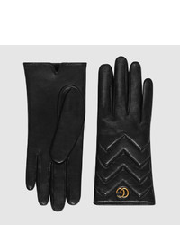 Gucci Gg Marmont Chevron Leather Gloves