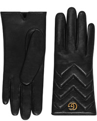Gucci Gg Marmont Chevron Leather Gloves