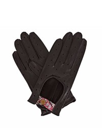 Gizelle Renee Bernadette Black Leather Driving Gloves With Bb Liberty Tana Lawn