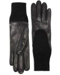 Gucci Guanti Donna Leather Knit Gloves