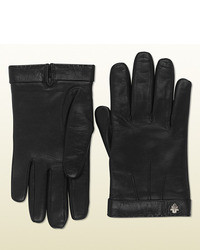 Gucci Black Leather Gloves