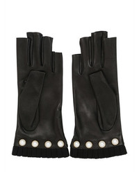 Gucci Nappa Leather Fingerless Gloves