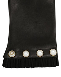 Gucci Nappa Leather Fingerless Gloves