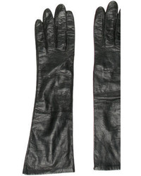 Hermes Herms Black Leather Gloves