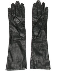 Hermes Herms Black Leather Gloves