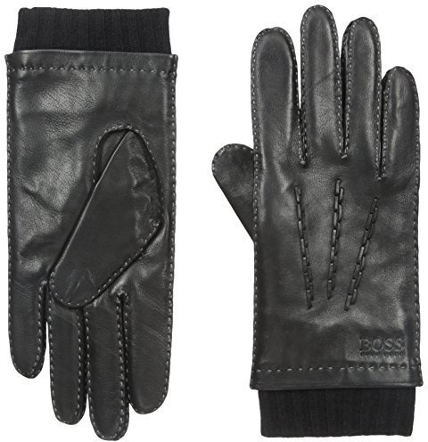 hugo boss black leather gloves