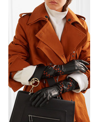 Bottega Veneta Intrecciato Leather Gloves Black