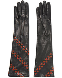 Bottega Veneta Intrecciato Leather Gloves Black