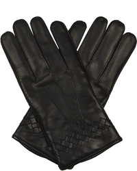 Bottega Veneta Intrecciato Trimmed Leather Gloves