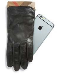 Burberry Jenny House Check Touch Tech Leather Gloves