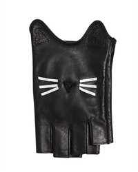 Karl Lagerfeld Kparis Leather Fingerless Gloves