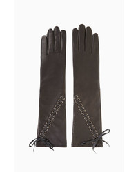 BCBGMAXAZRIA Lace Up Leather Gloves