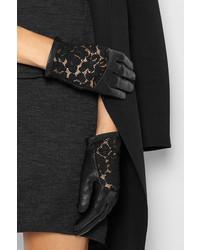 Nina Ricci Leather And Lace Gloves