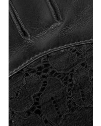 Nina Ricci Leather And Lace Gloves