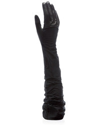 Nina Ricci Leather And Silk Long Gloves