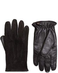 Brooks Brothers Leather And Suede Touch Screen Gloves